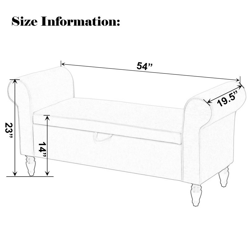 Charlton Home® Souther Upholstered Flip Top Storage Bench & Reviews